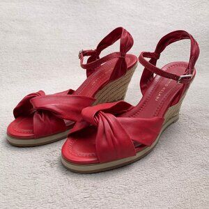 Antonio Melani Leather Espadrille Wedge Sandals Sz 8M